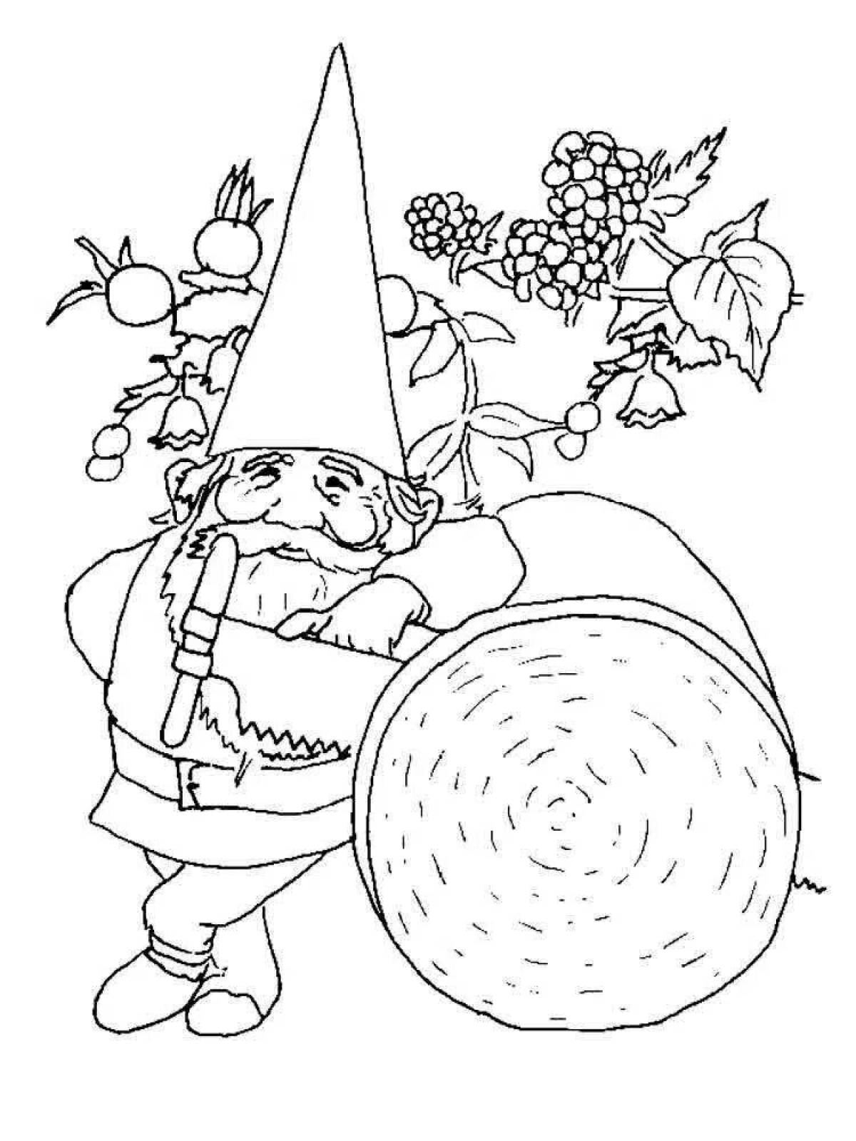 Colored Christmas gnome coloring book