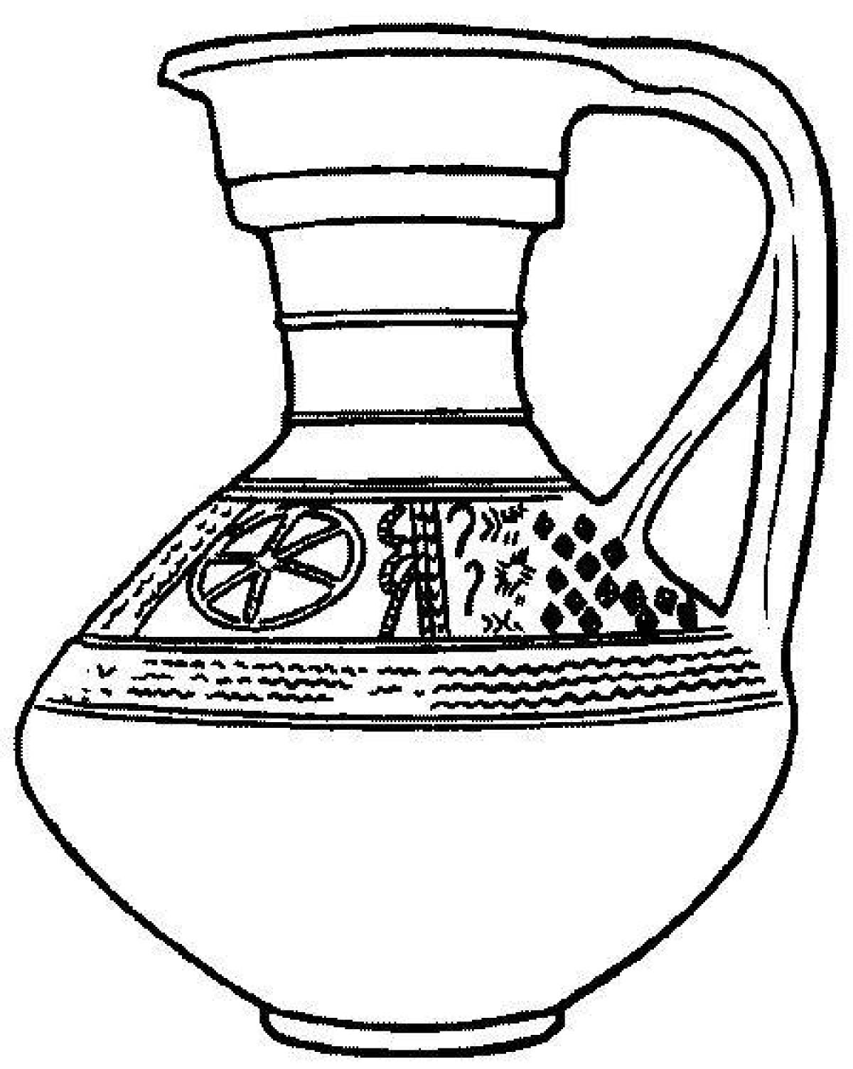 Фото Потрясающая раскраска древнегреческой вазы