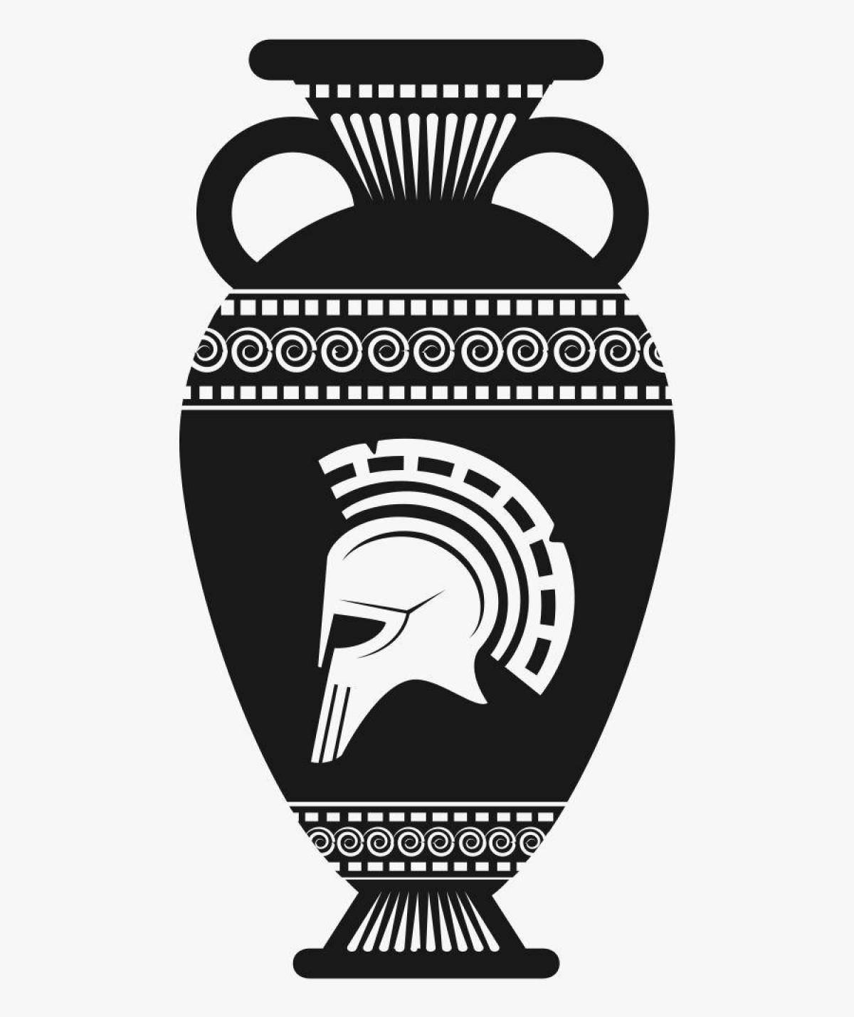 Фото Раскраска яркая древнегреческая ваза