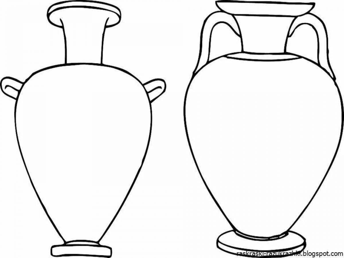 Фото Раскраска блестящая древнегреческая ваза