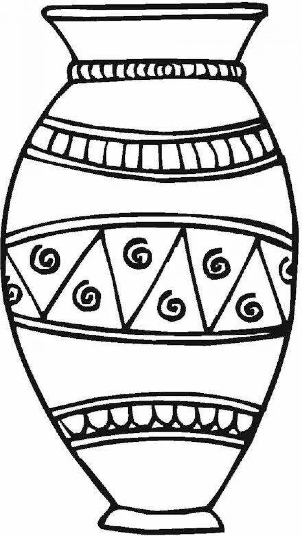 Фото Раскраска сияющая древнегреческая ваза
