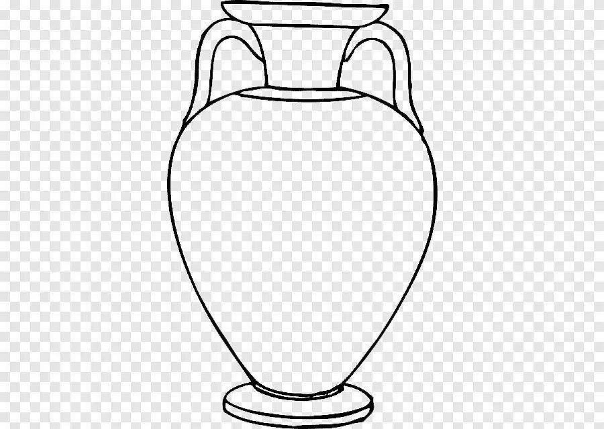 Фото Яркая древнегреческая ваза-раскраска