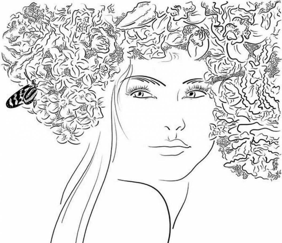 Sublime autumn girl coloring page