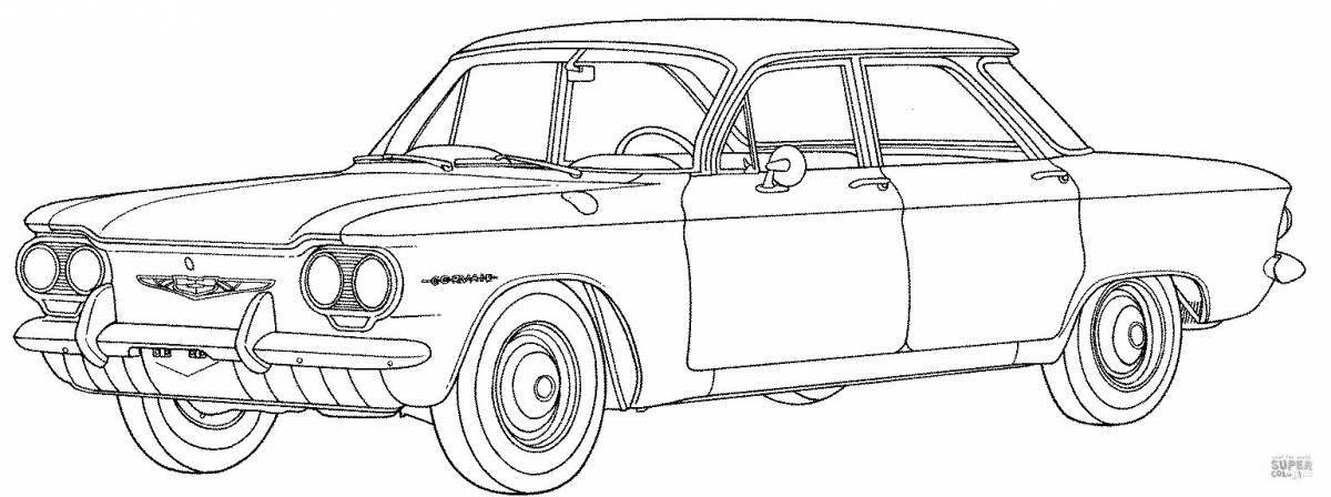 Animated seagull car coloring page