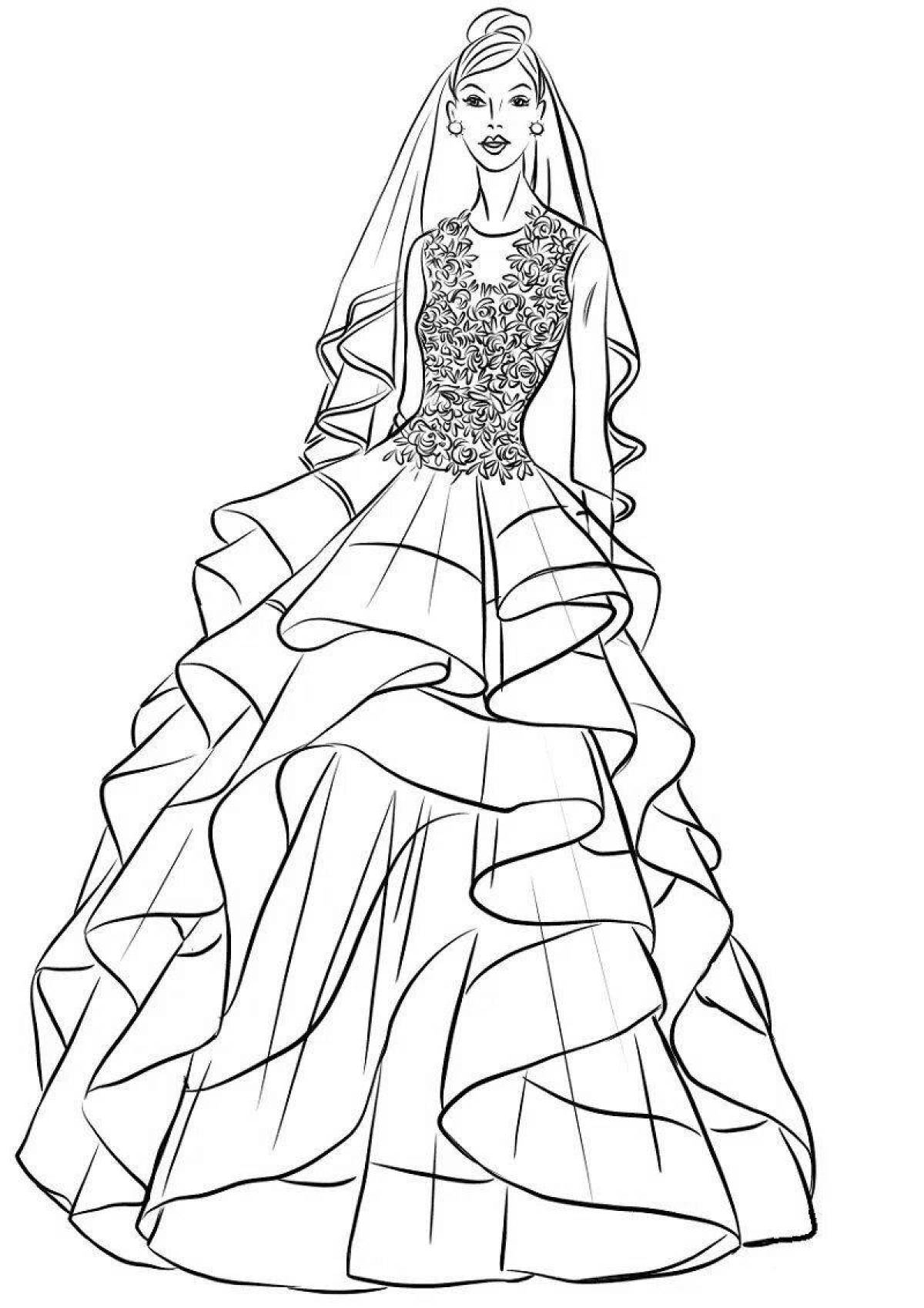Фото Radiant coloring page свадебное платье