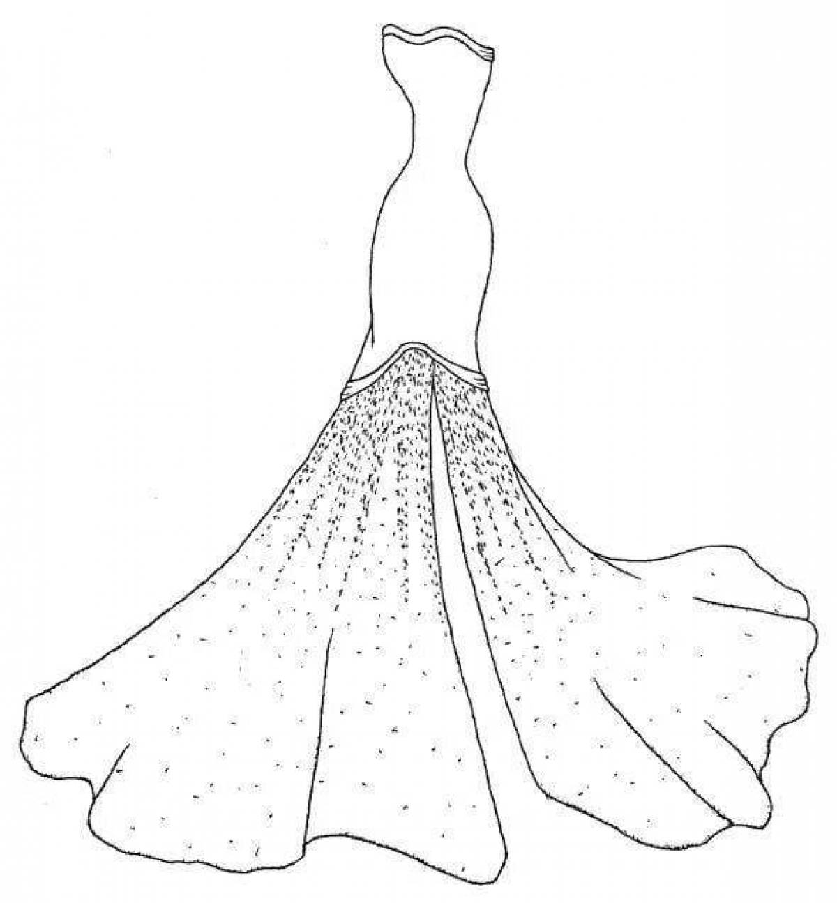Фото Великолепная раскраска свадебное платье