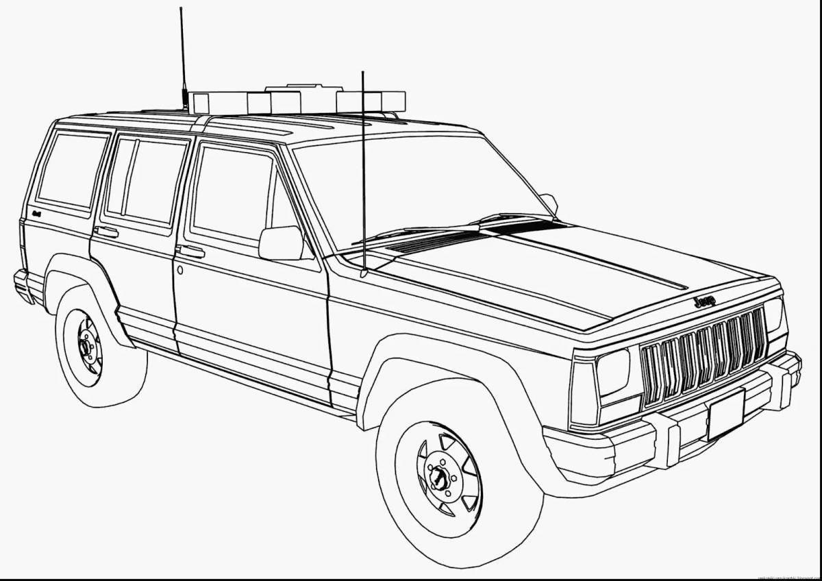 Colouring cool mercedes jeep