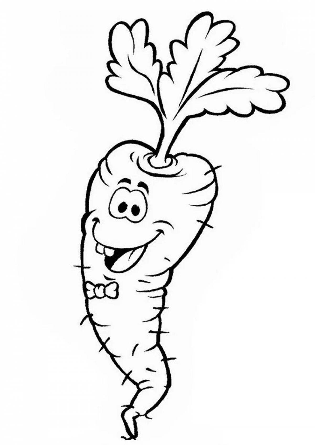 Playful carrot drawing
