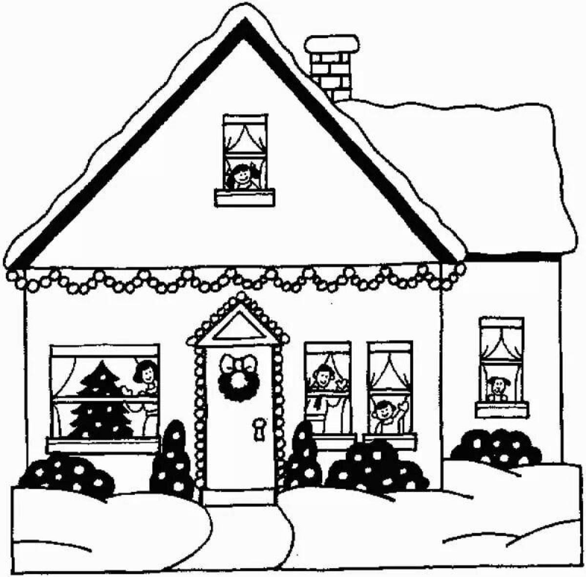 Animated drawing of a house