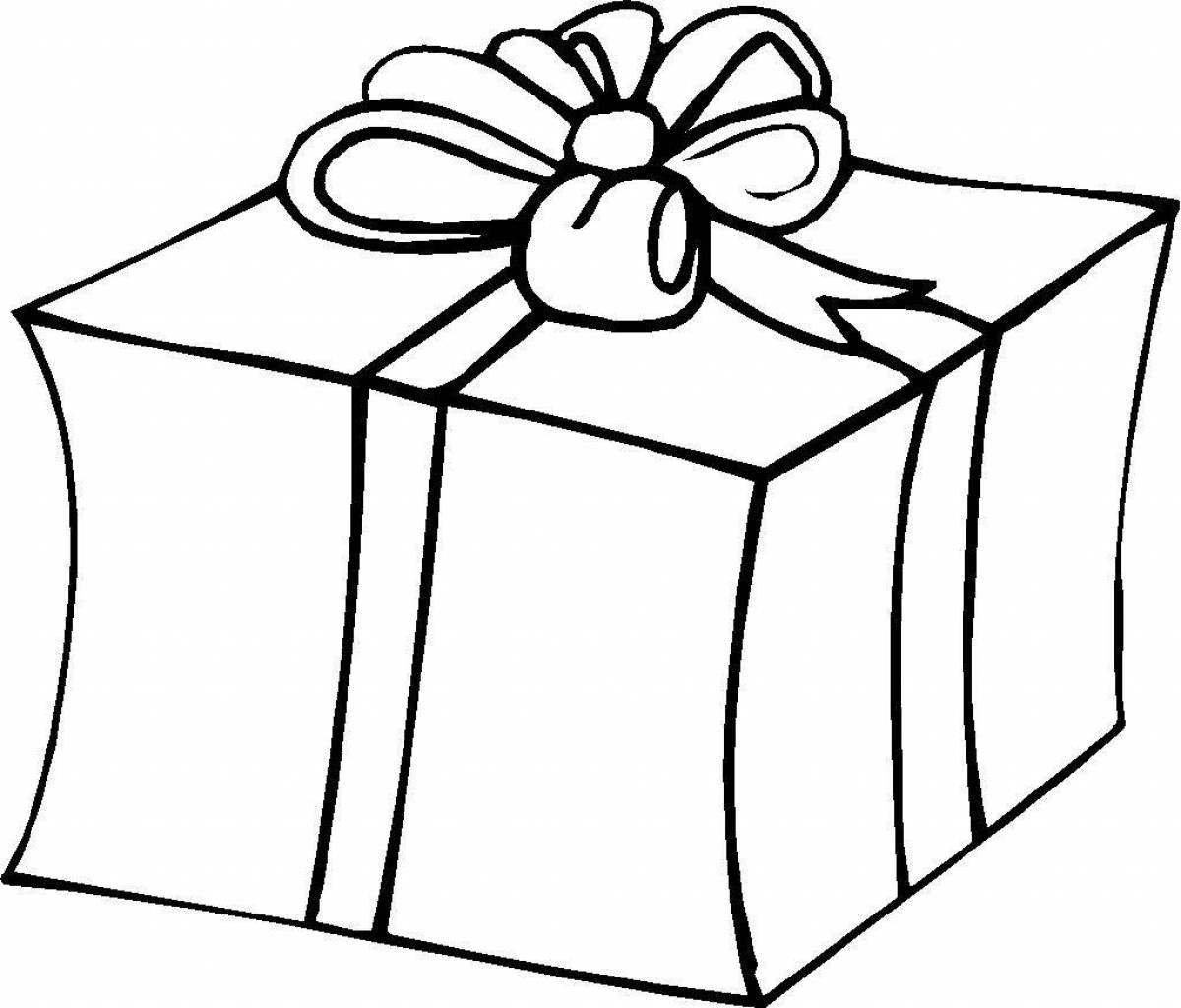 Coloring funny gift box