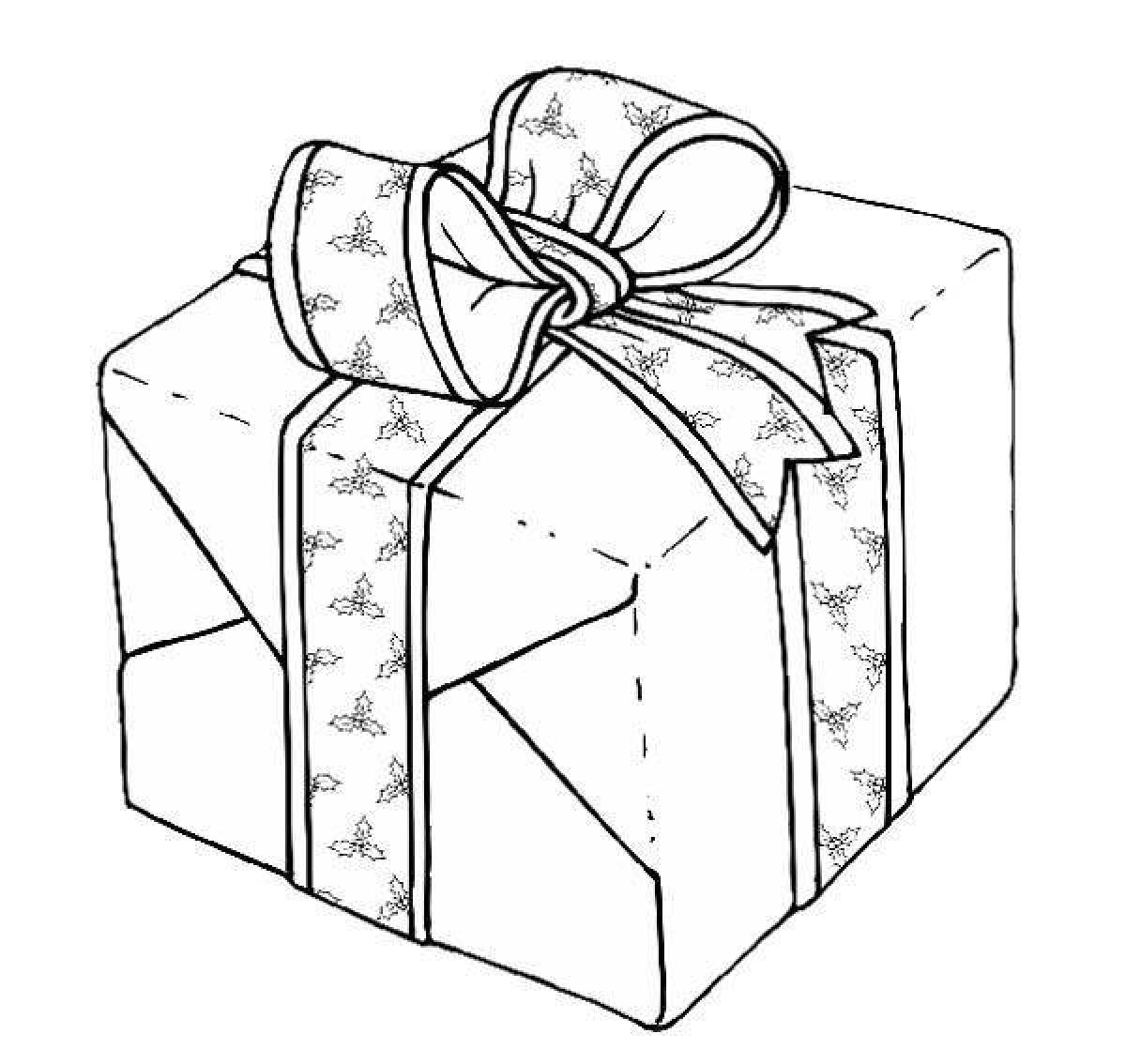 Coloring unusual gift box