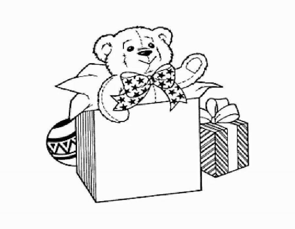 Coloring fancy gift box