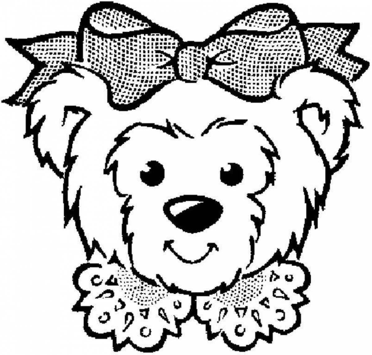 Exquisite bear head coloring page