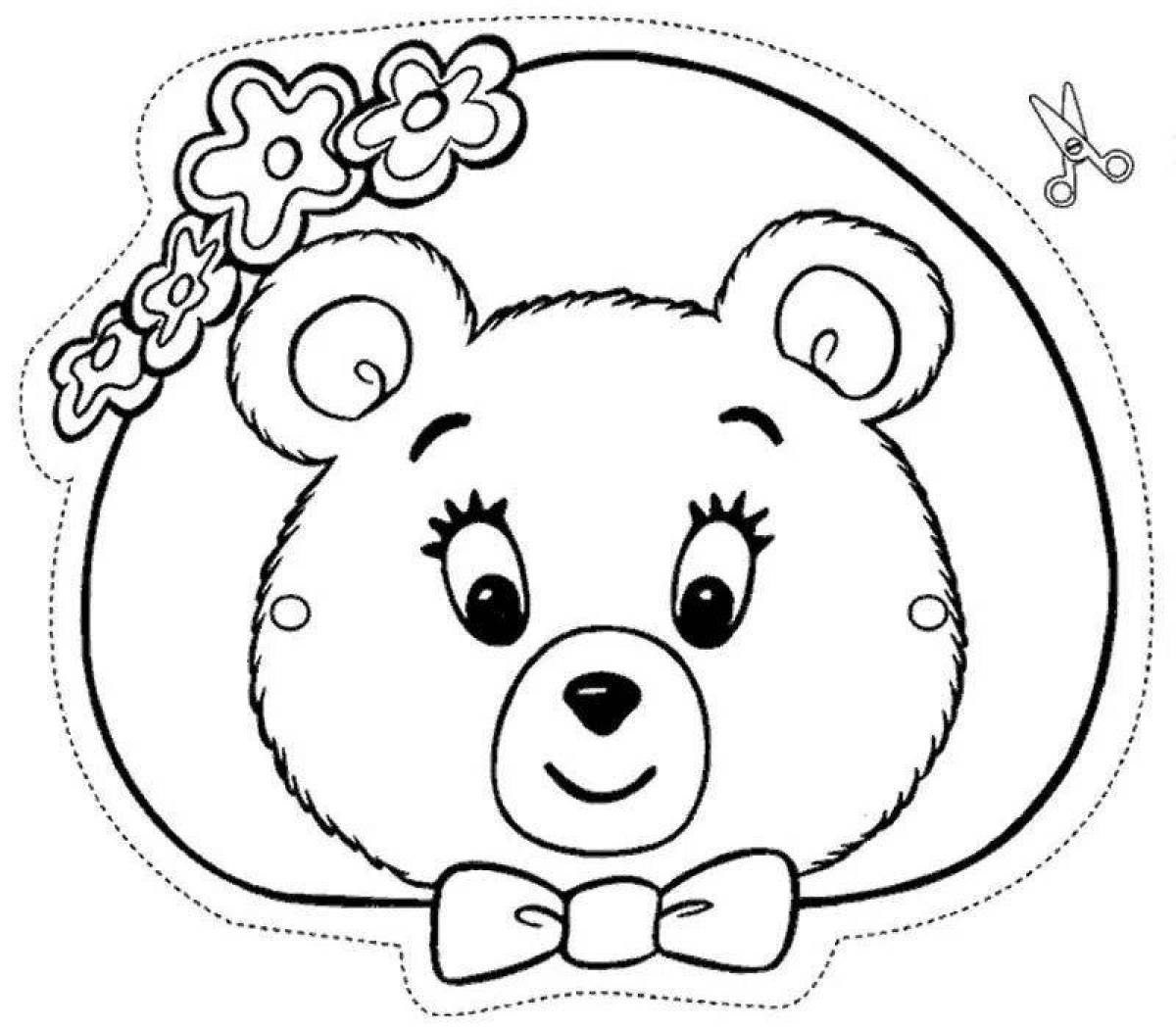 Gorgeous bear head coloring page