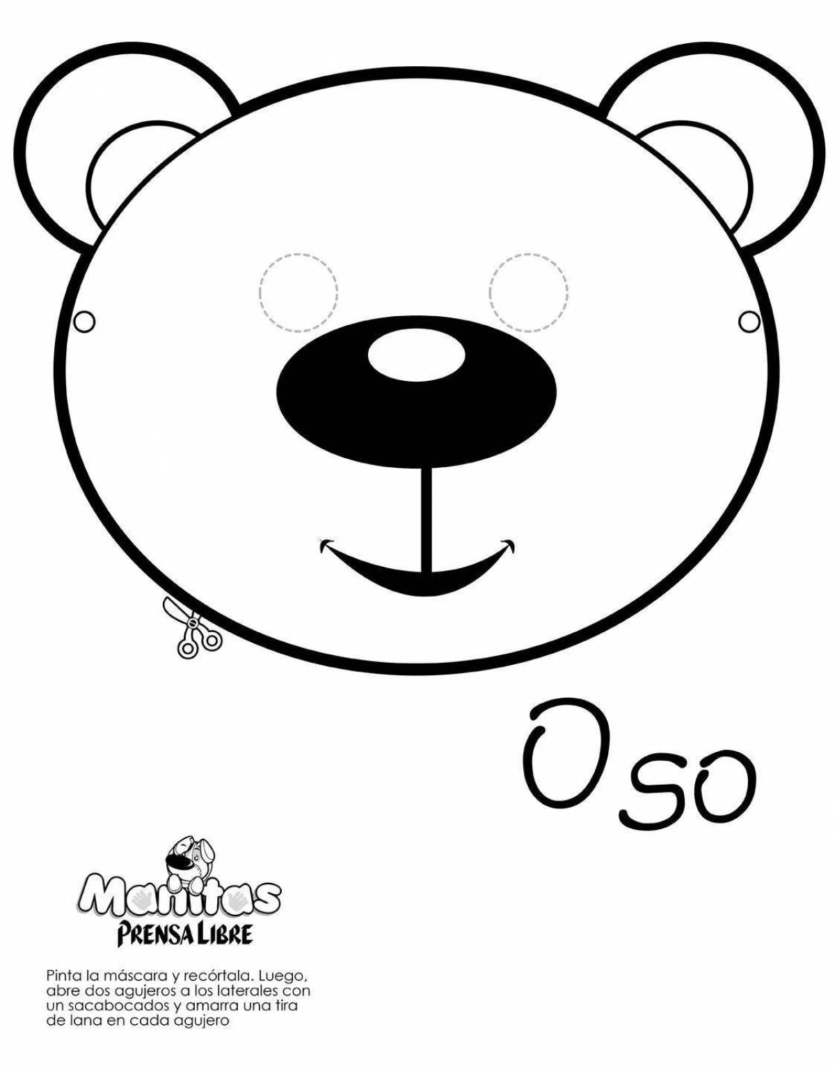 Humorous bear head coloring page