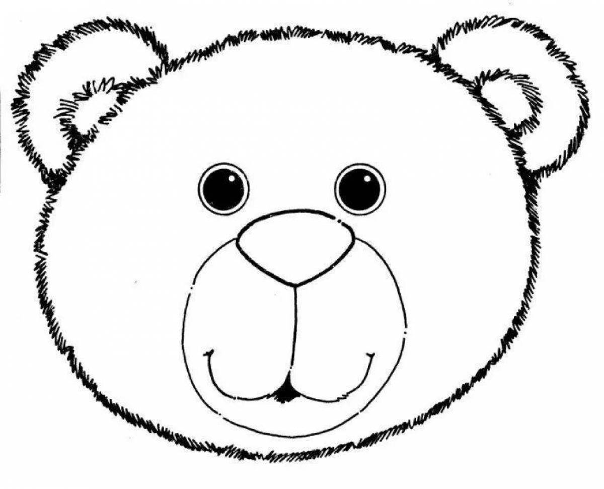 Раскраска голова остроумного медведя