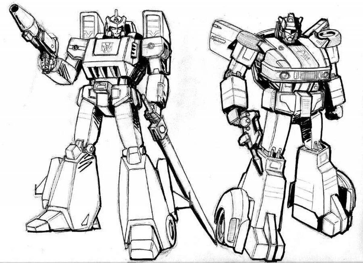 Optimus robot coloring page