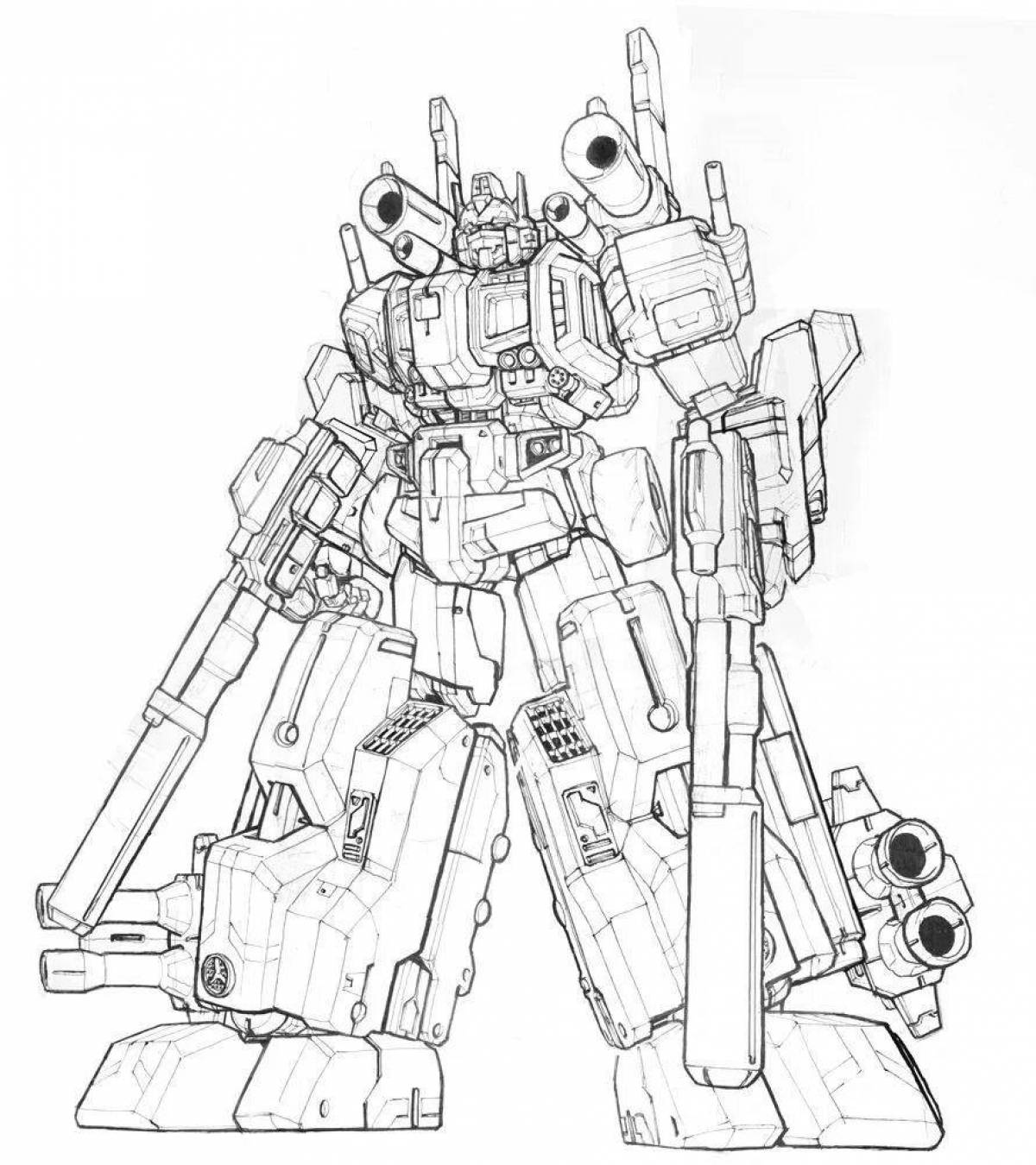 Attractive optimus robot coloring page