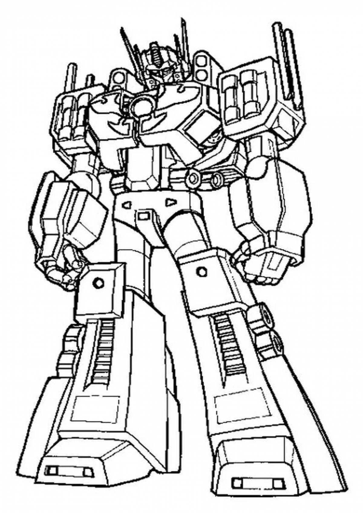 Optimus robot adorable coloring page