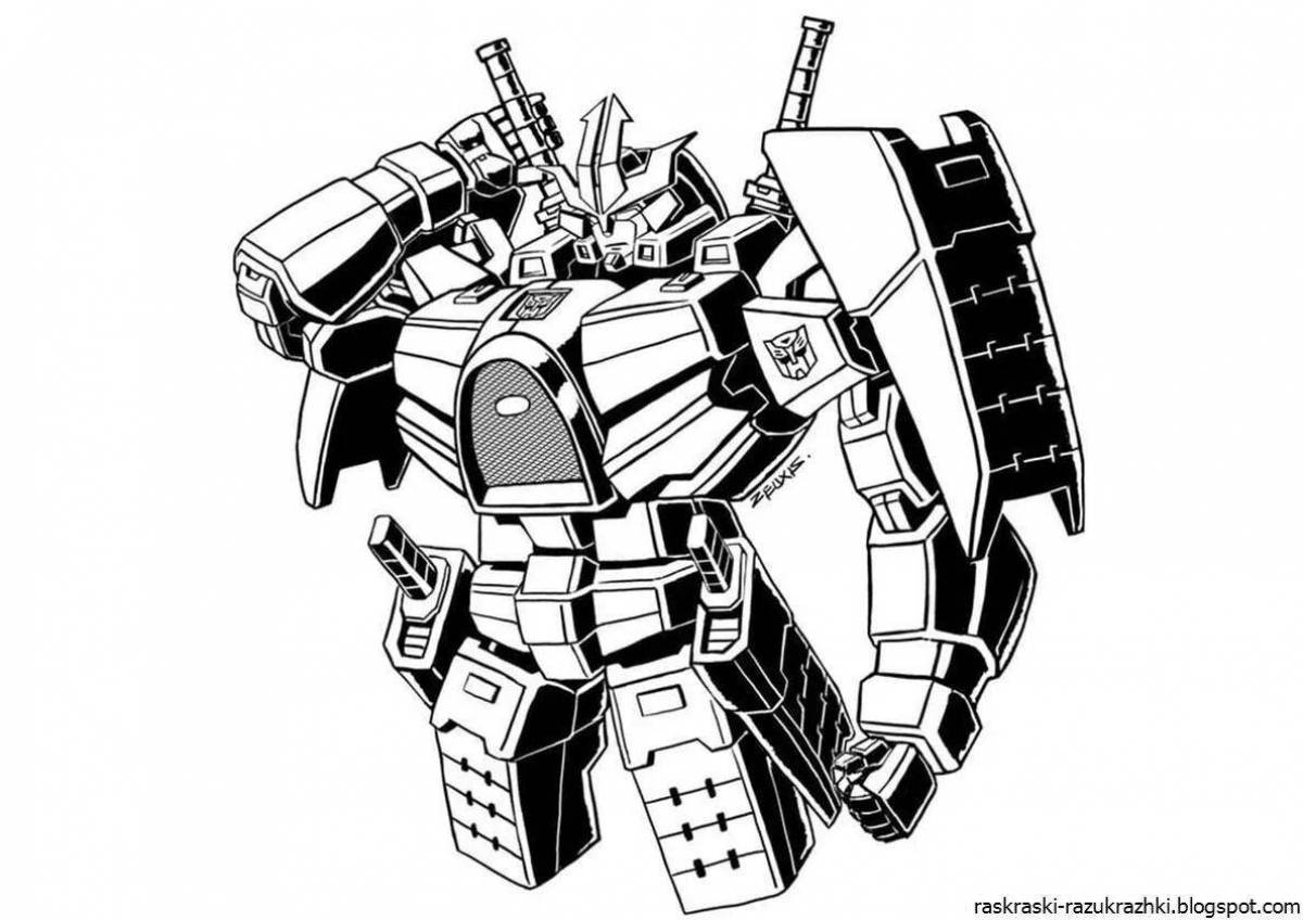 Color filled robot optimus coloring book