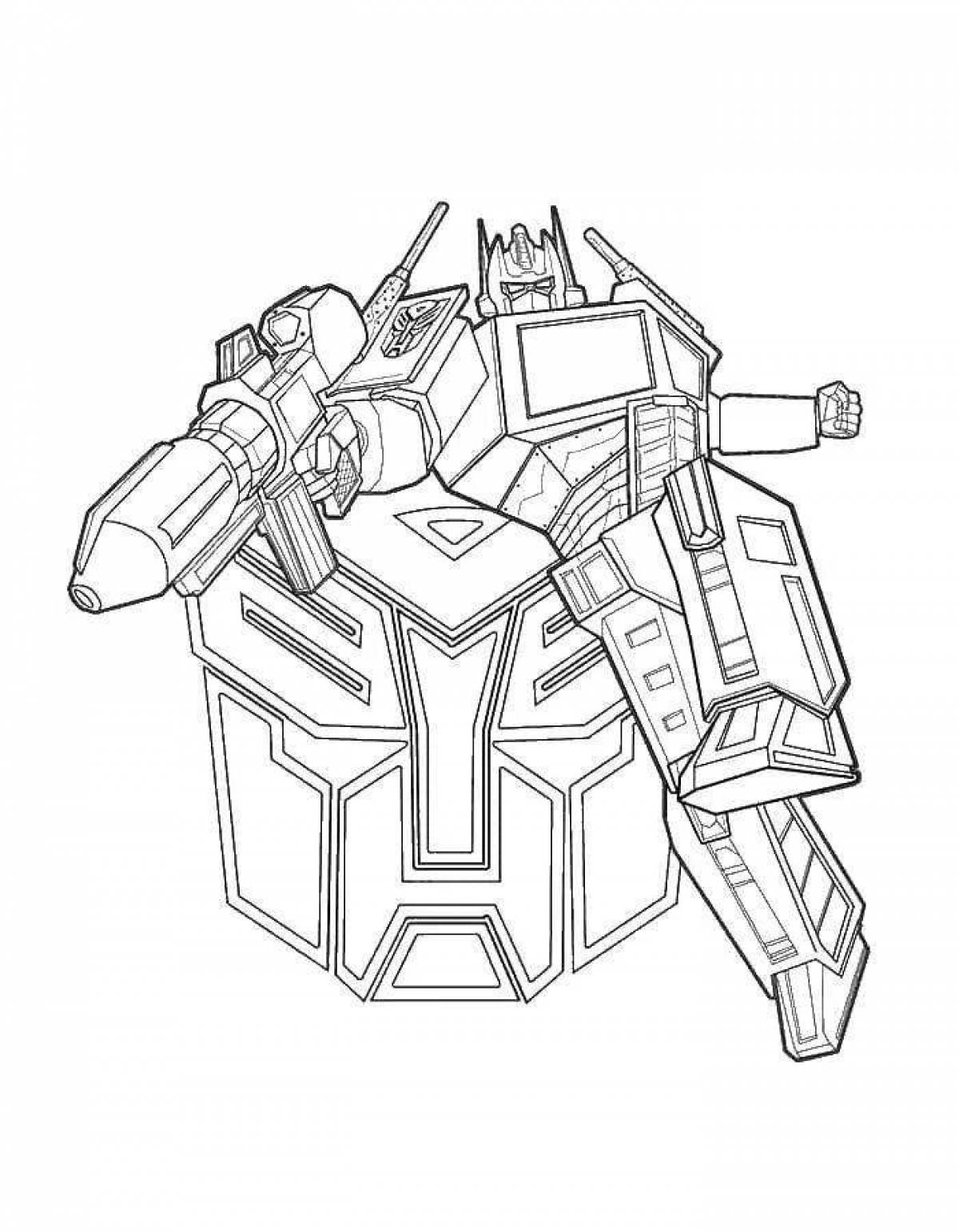 Optimus robot coloring page