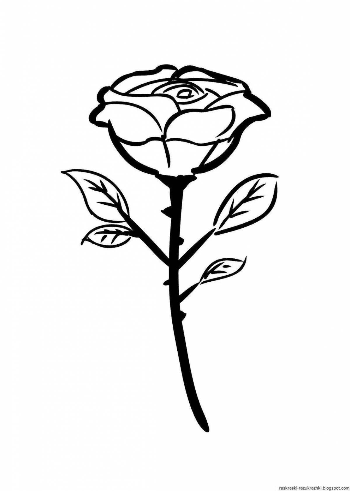 Great coloring picture of a rose