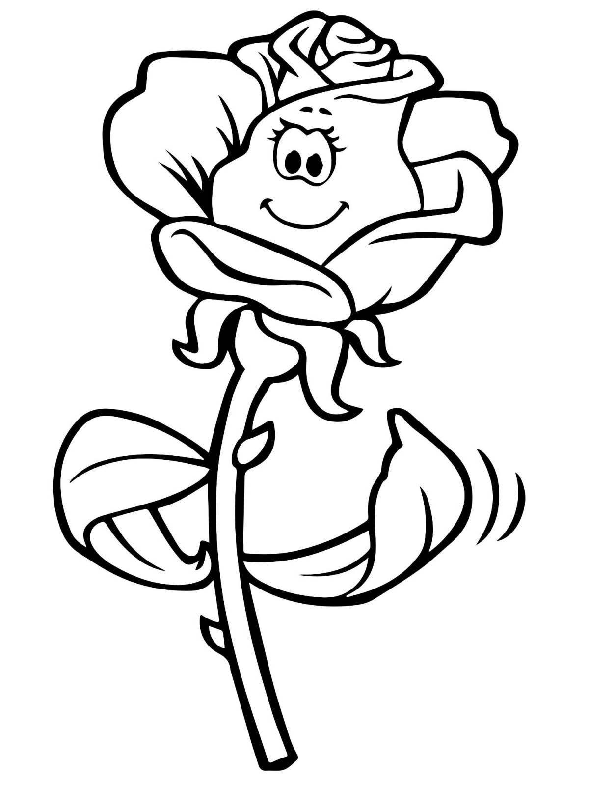 Rich coloring page drawing rose