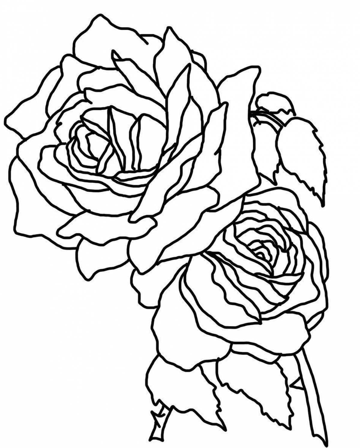 Сложная раскраска рисунок розы