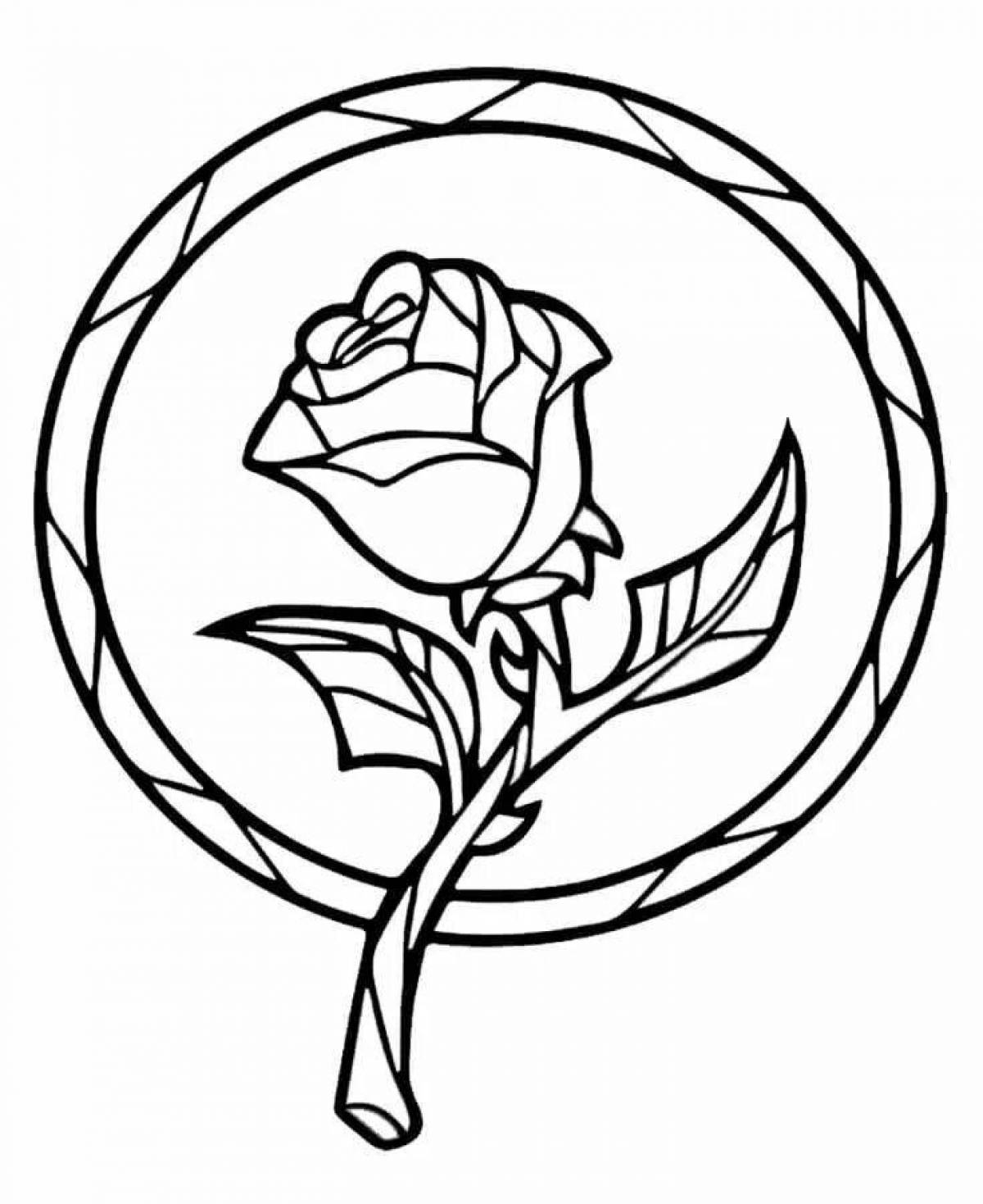 Charming coloring picture of a rose