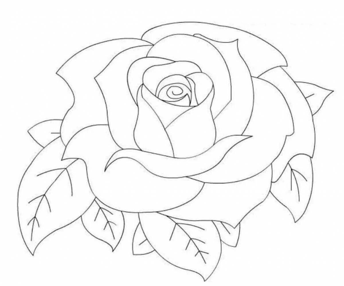 A fascinating coloring picture of a rose
