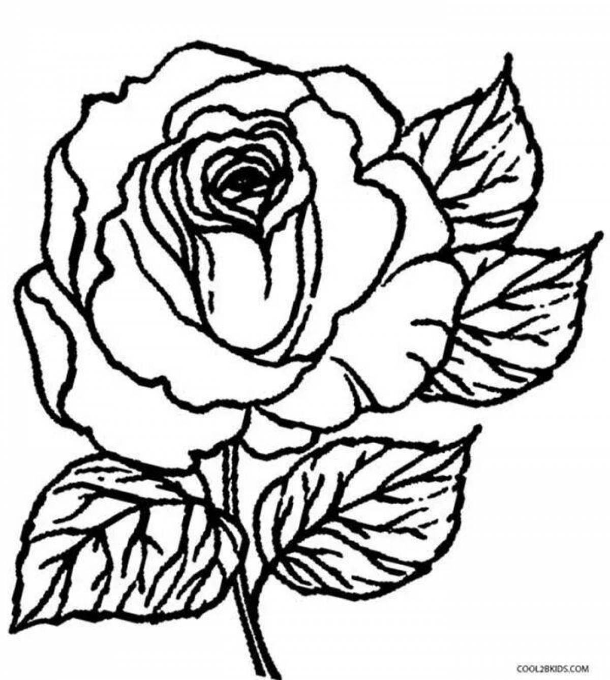 Блестящая раскраска рисунок розы