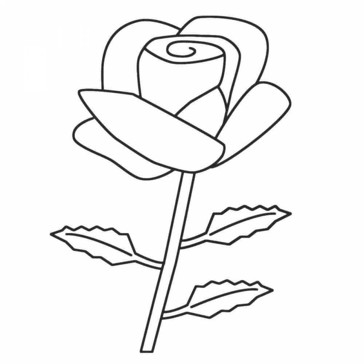 Luminous coloring picture of a rose