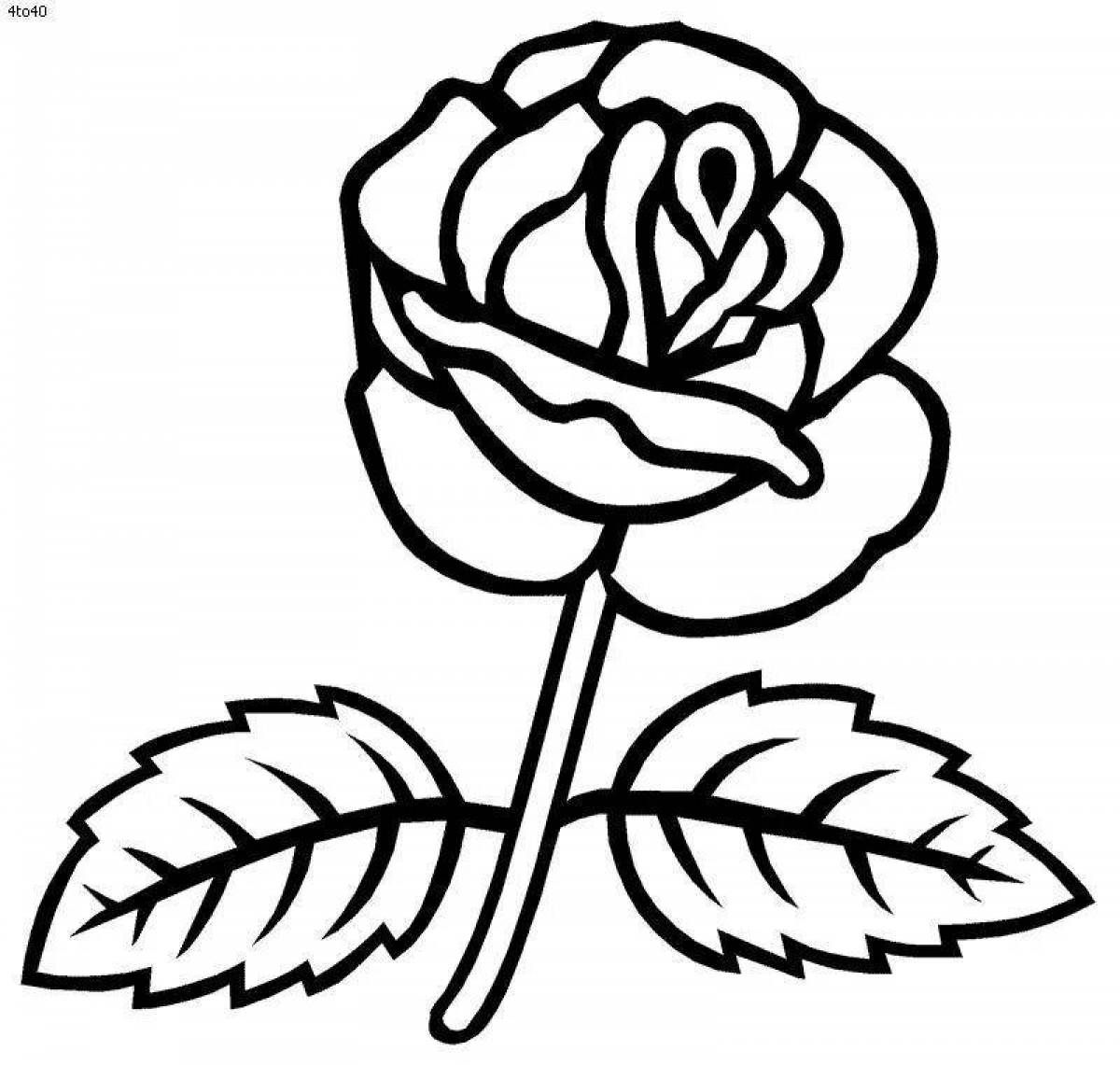 Unique coloring picture of a rose