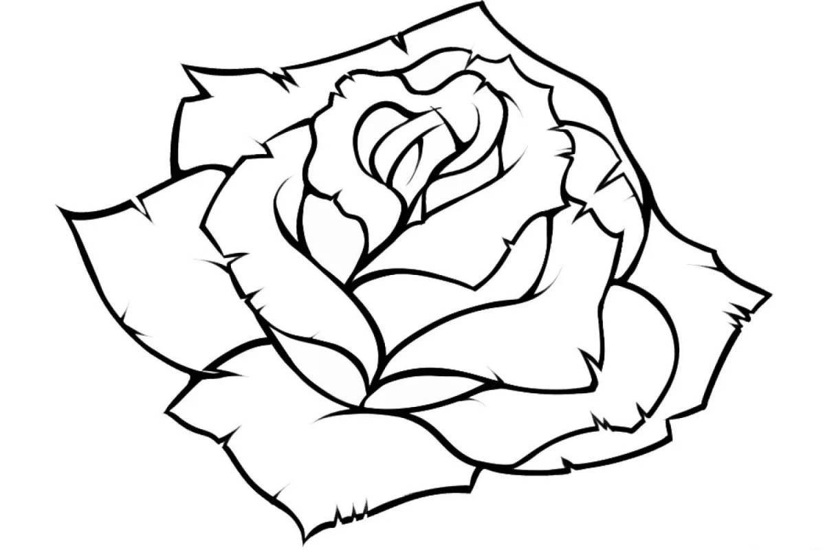 Dreamy coloring drawing of a rose