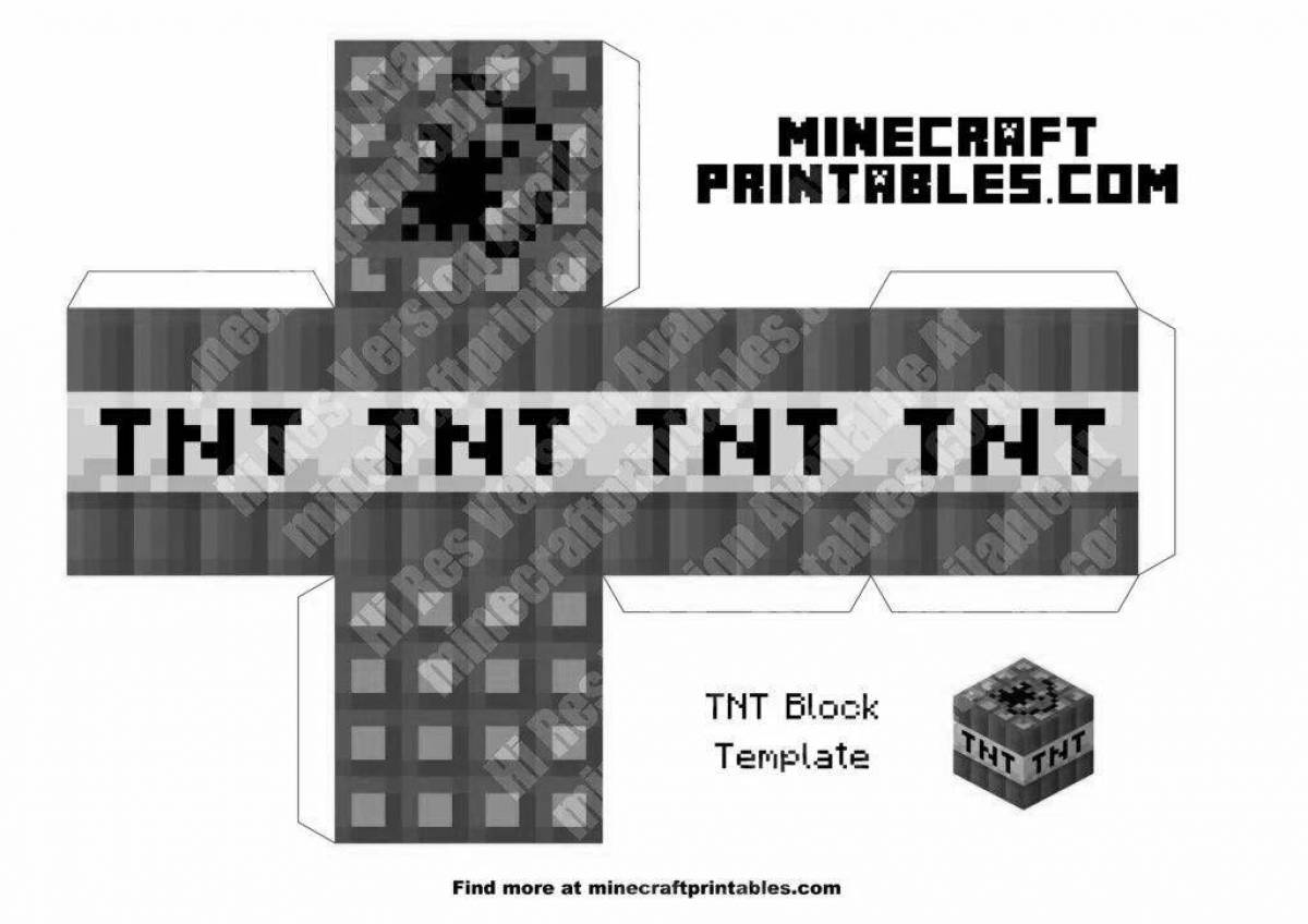 Фото Восхитительная страница раскраски tnt minecraft