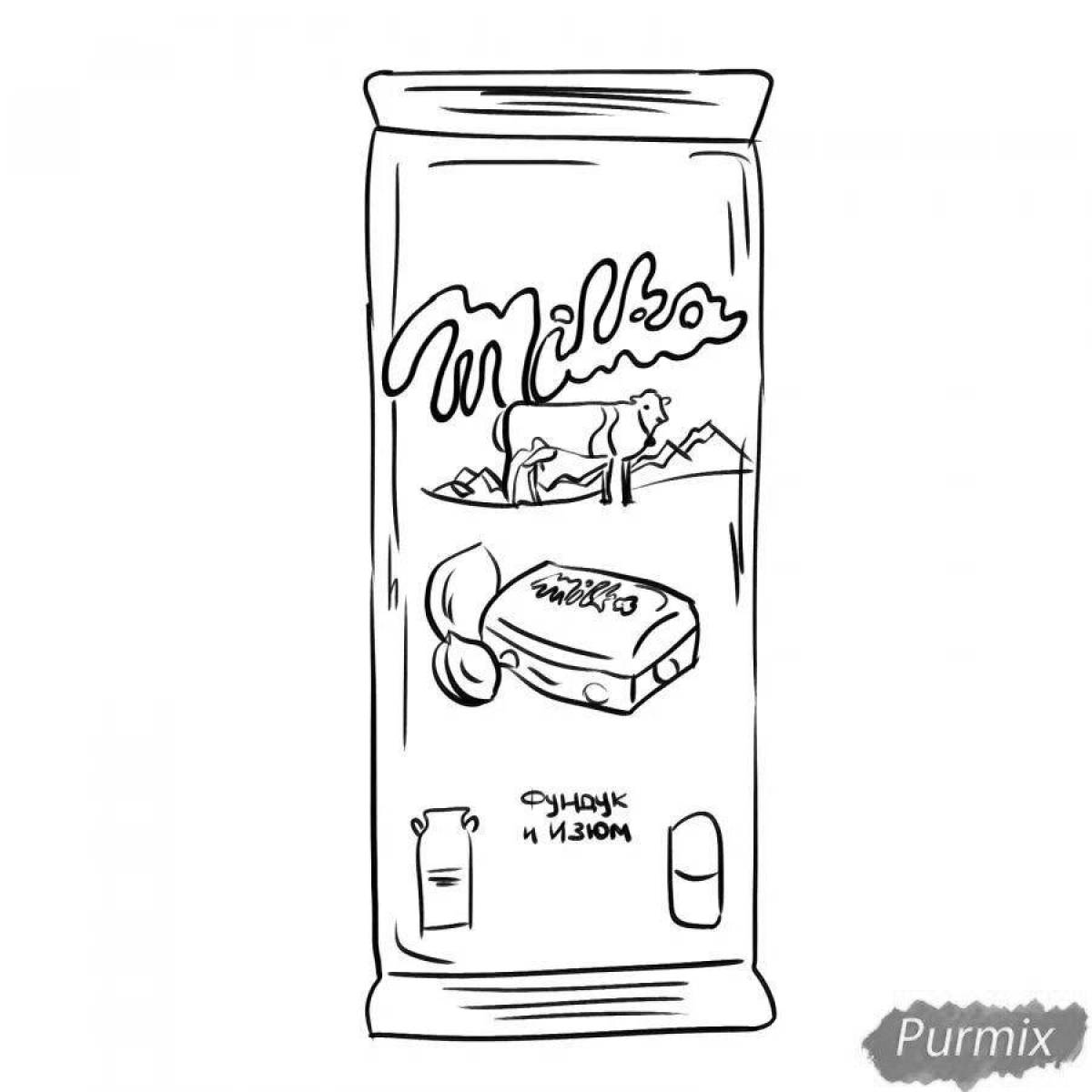 Colorful milka chocolate coloring page