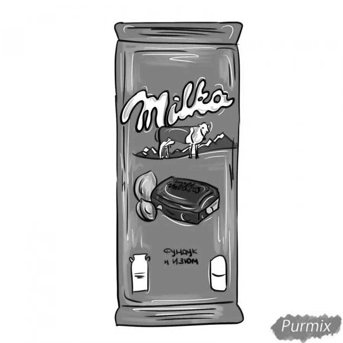 Привлекательная шоколадная раскраска milka
