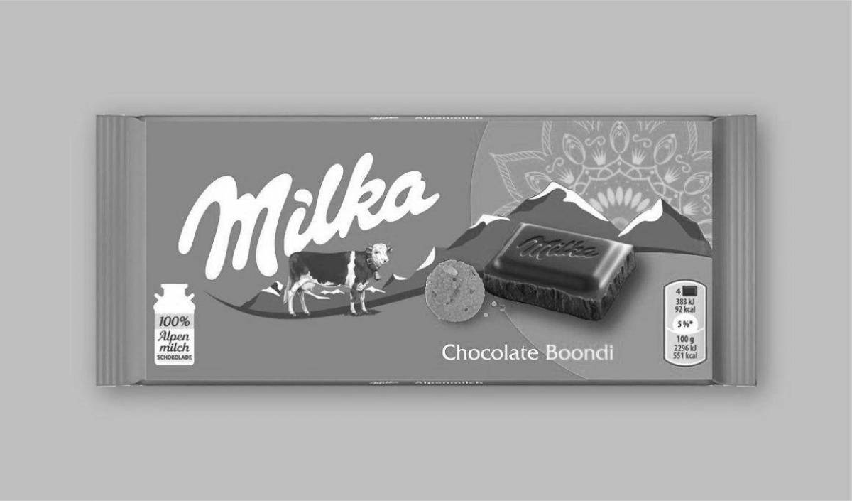 Очаровательная шоколадная раскраска milka