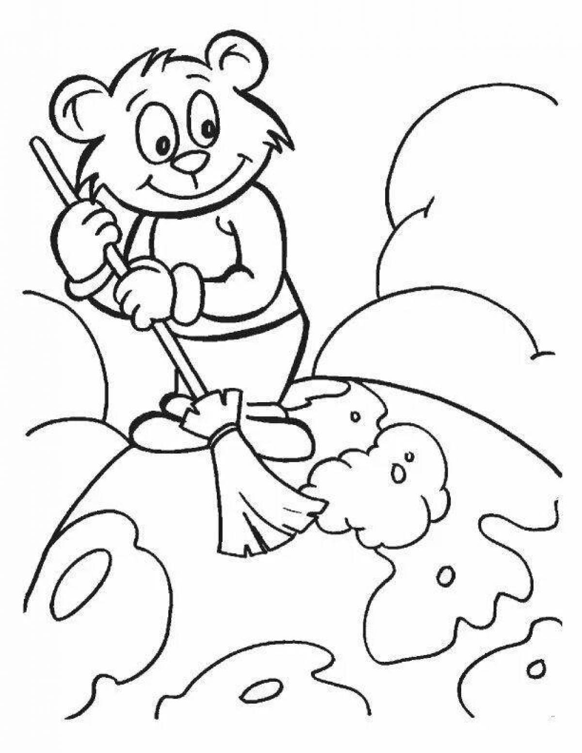 Glowing ecology coloring page