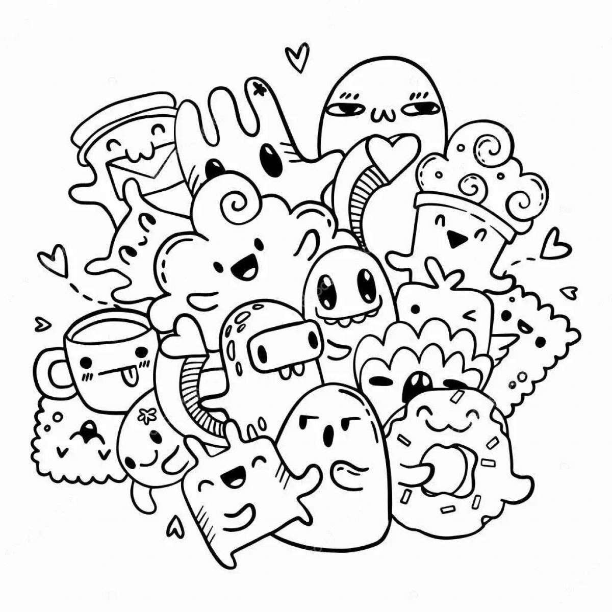 Dazzlingly cute monster coloring page