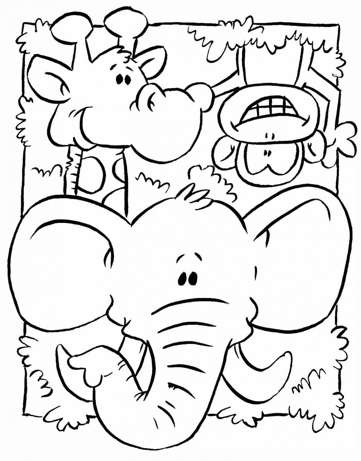 Amazing jungle animal coloring pages