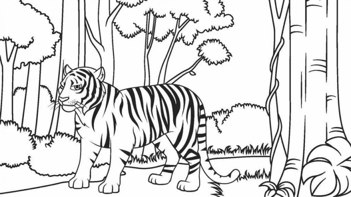 Amazing jungle animals coloring book
