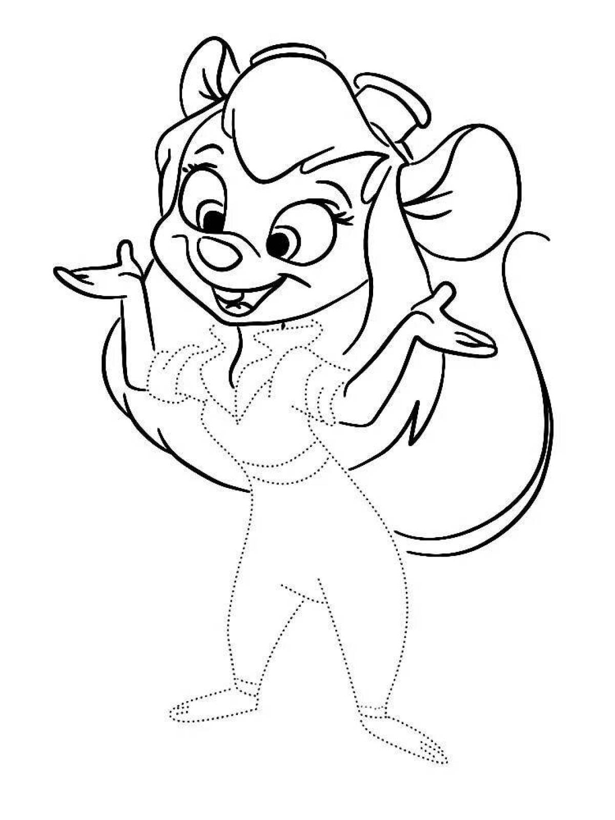 Colorful chip and dale coloring page
