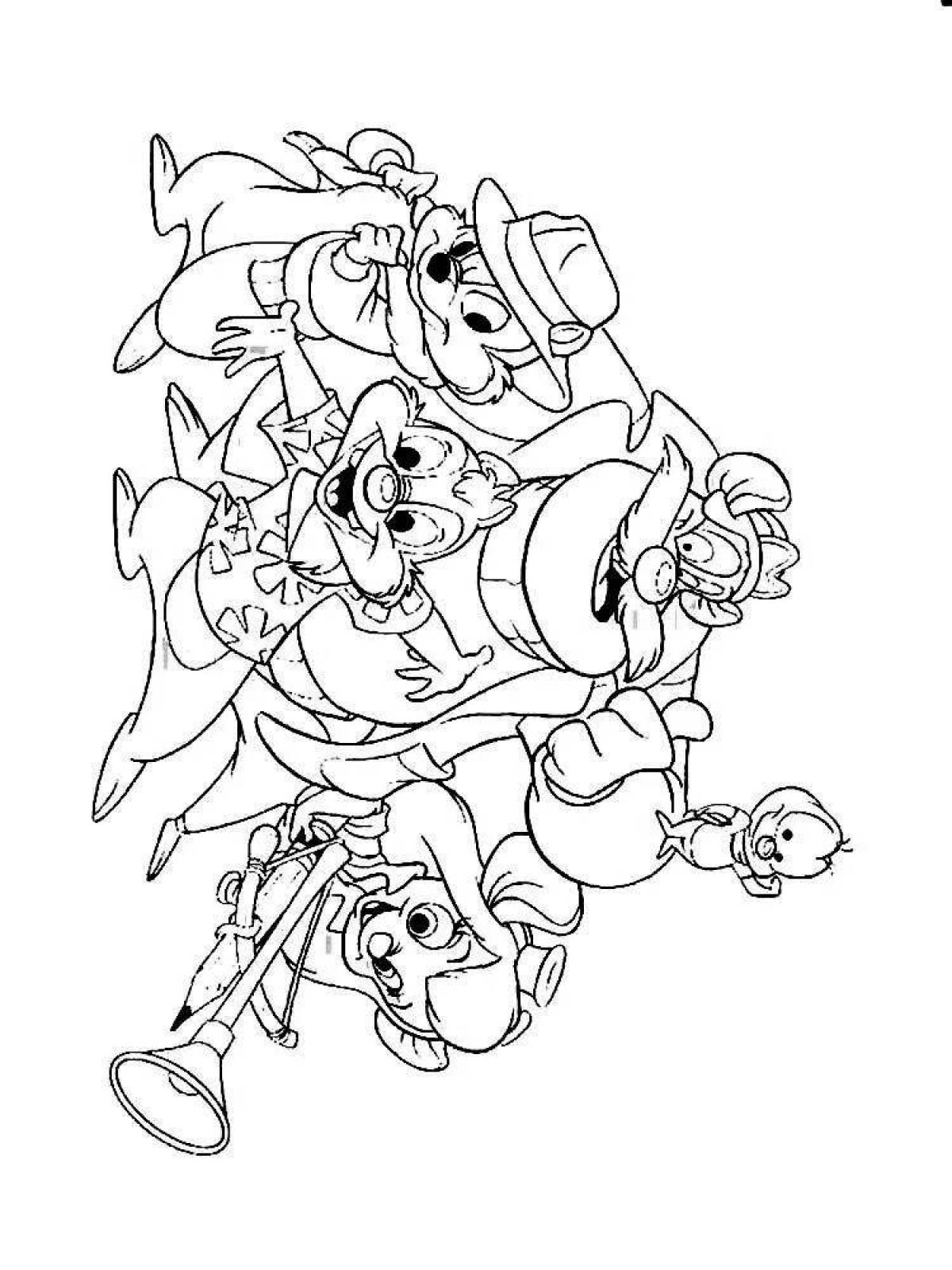 Joyful chip and dale coloring