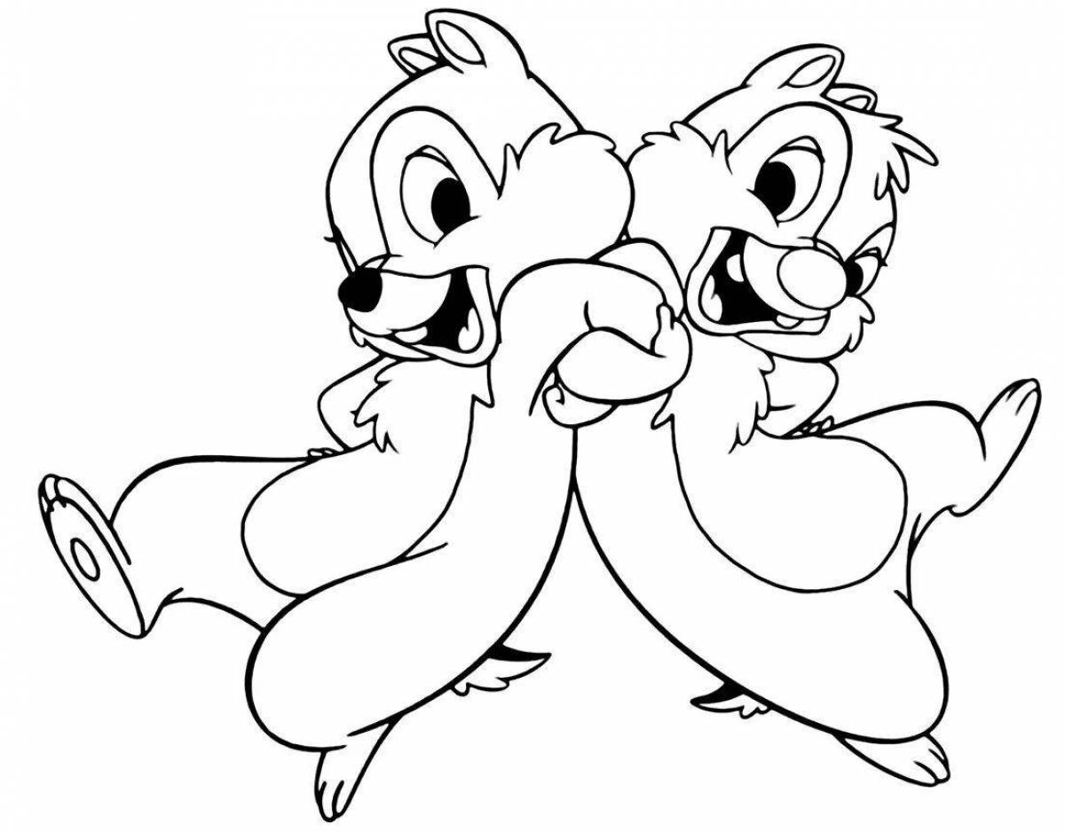Chip and Dale bright coloring page