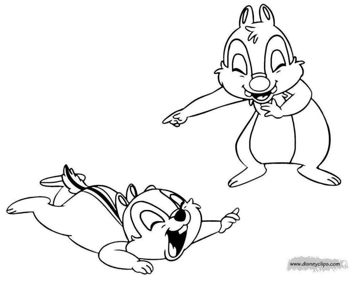 Fun coloring chip and dale