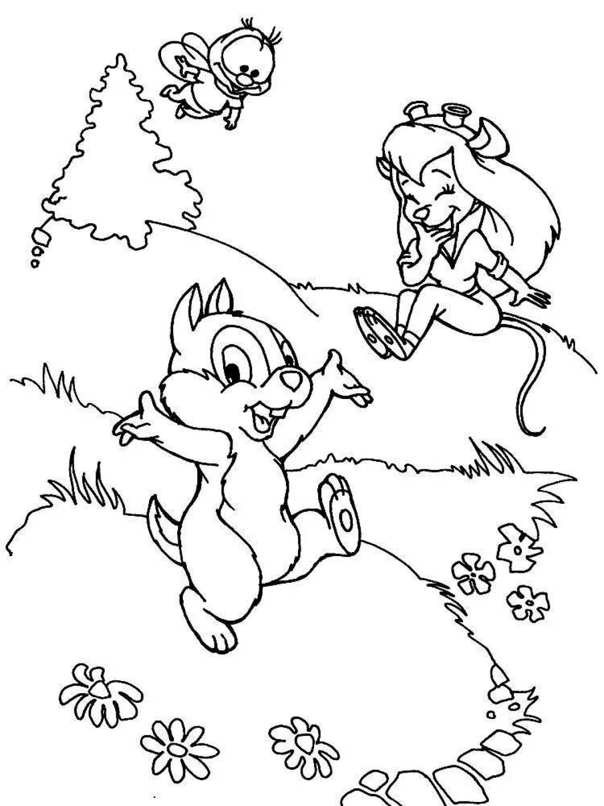 Charming chip and dale coloring book