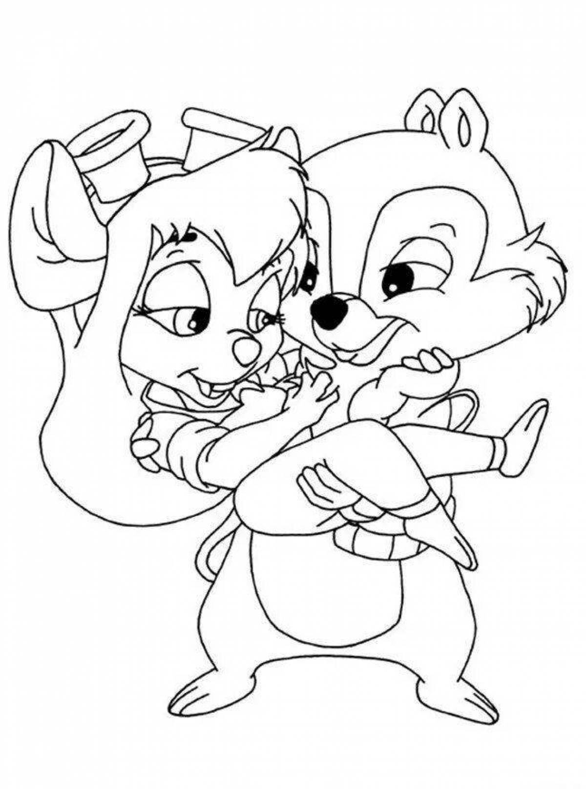 Coloring page magic chip and dale