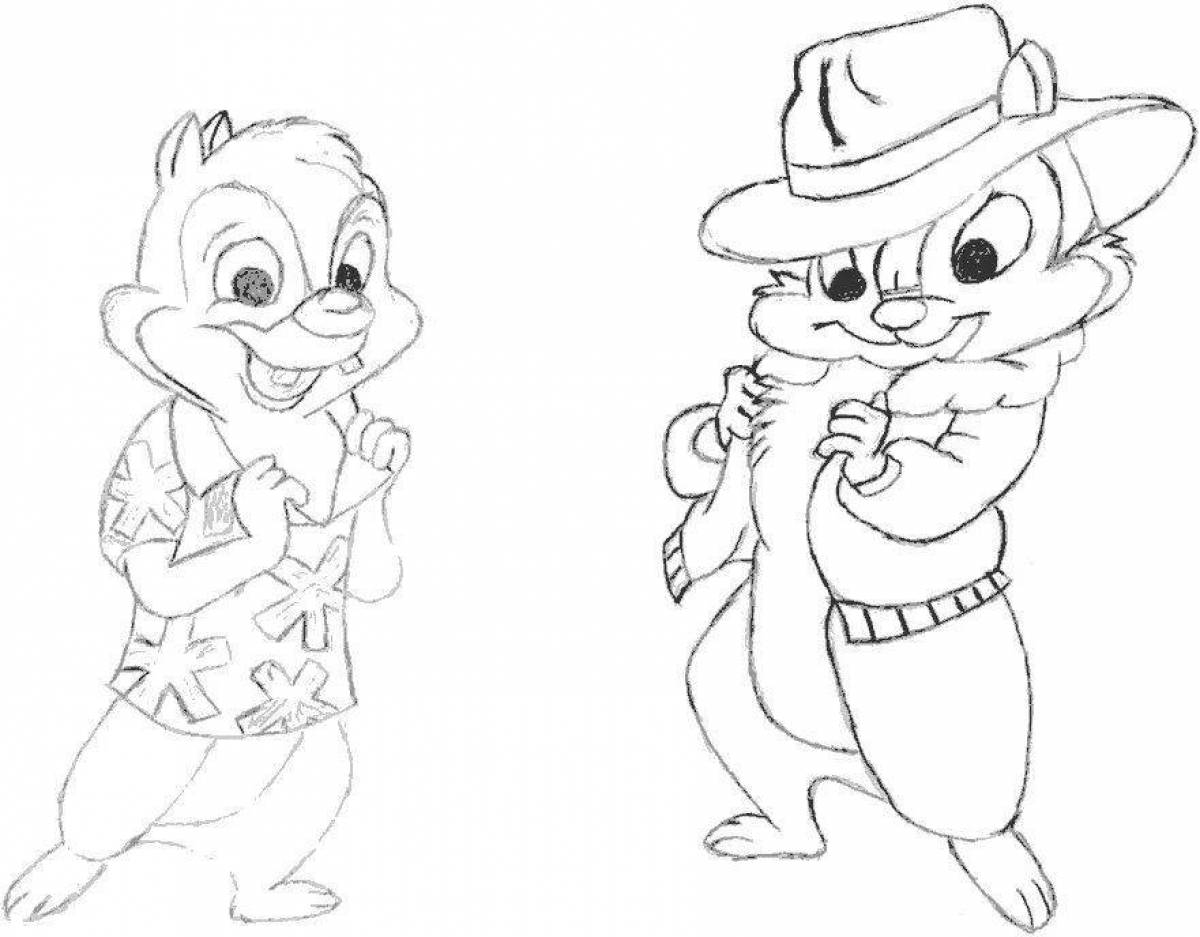 Cute chip and dale coloring book