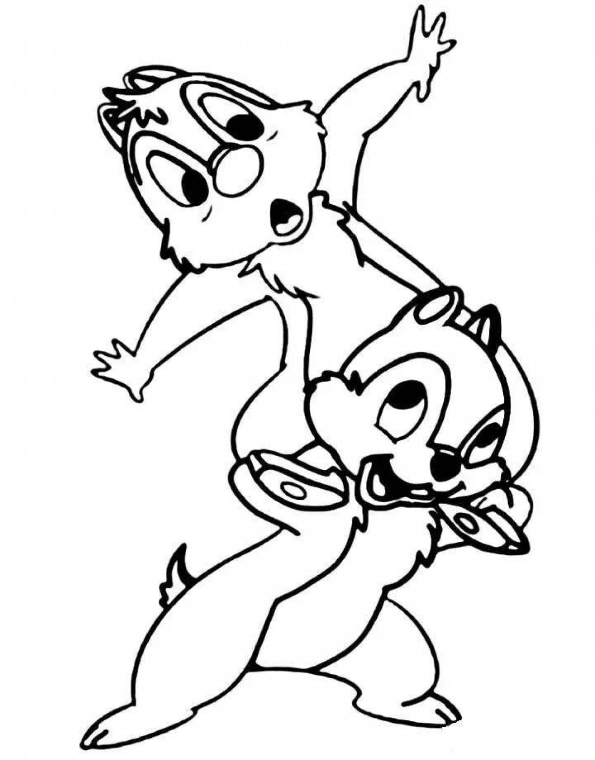 Chip and dale fun coloring